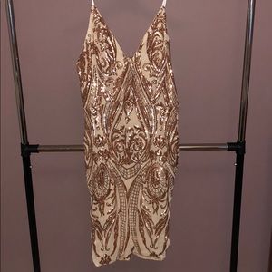 Rose Gold Sequin BodyCon Dress (PLUS SIZE)
